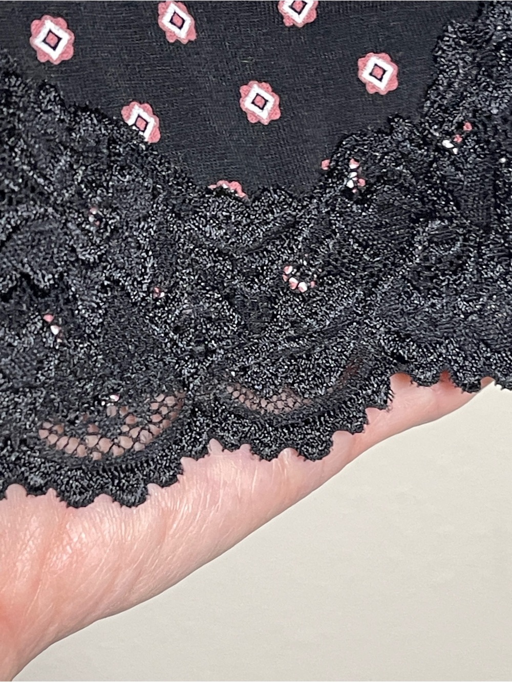 Lane Bryant Black Cami with Polka Dots & Lace Trim - Picture 7 of 10